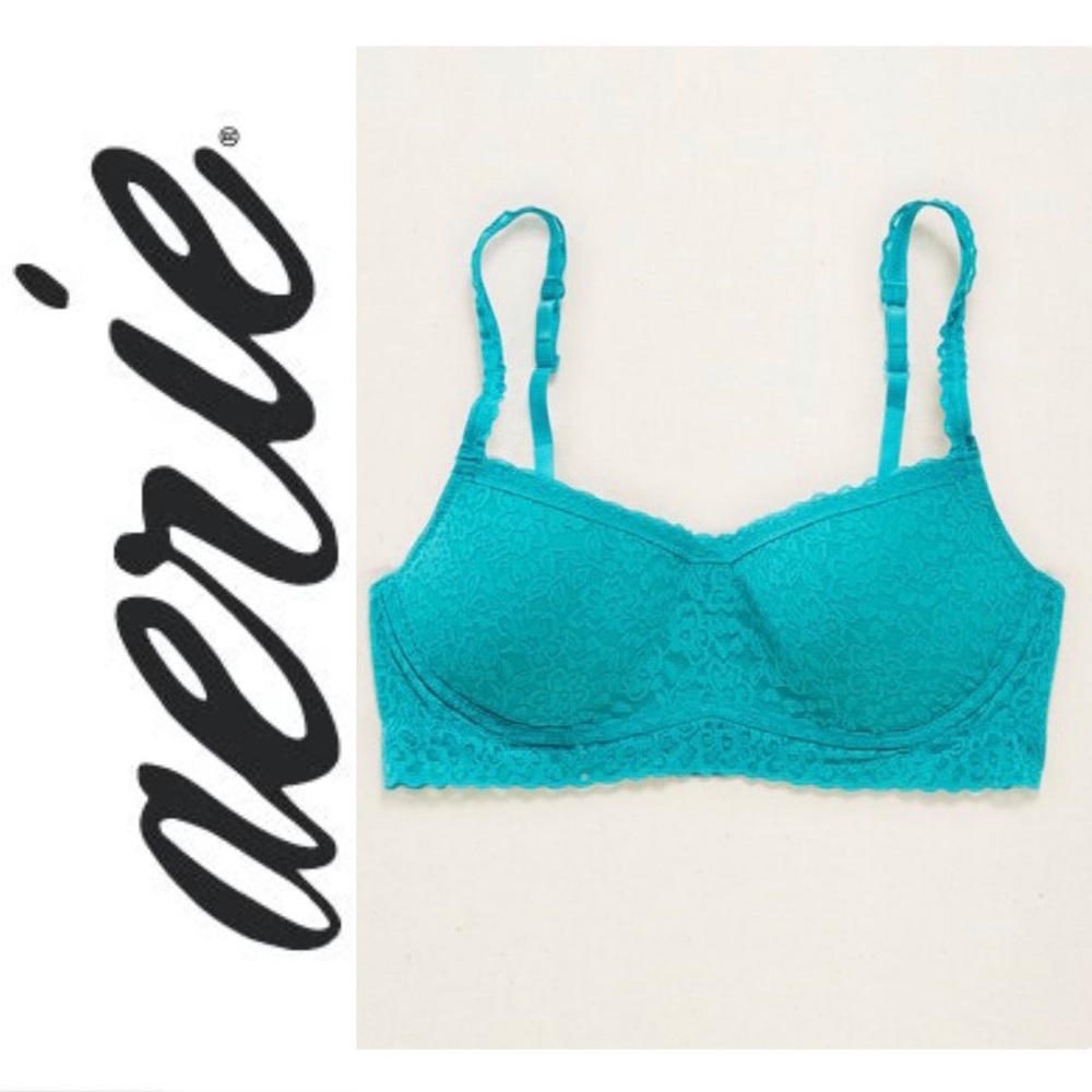 🍂 aerie Real Sunny Wireless Lace Push Up Bra